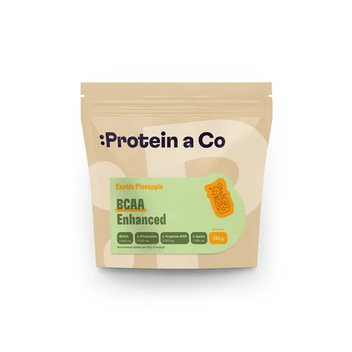 Protein&Co BCAA ENHANCED – komplex aminokyselin 500 g, Exotic pineapple