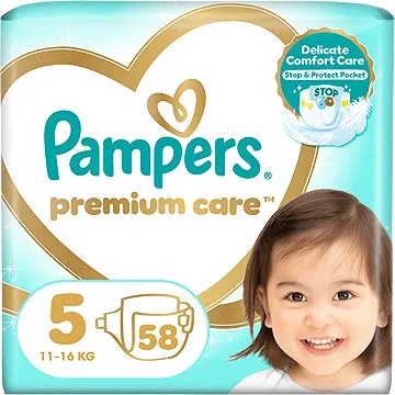 PAMPERS Premium Care vel. 5 (58 ks) (8001841104997)