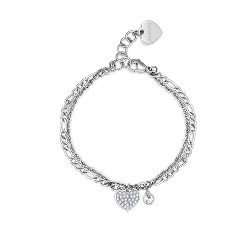 S'Agapõ Dvojitý ocelový náramek s přívěsky Aurora SAR28