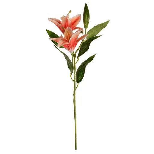 Lilie velkokvětá, dva květy a poupě, výška 84 cm. Dokonalá kopie přírodní verze.