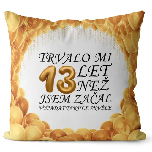Polštář Trvalo mi + věk (Velikost: 40 x 40 cm, věk: 13)