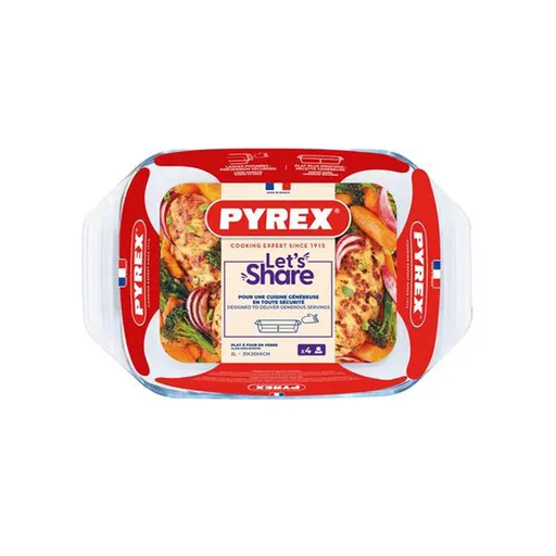 Skleněný pekáč s uchy PYREX 31x20cm/2l., borosilikát