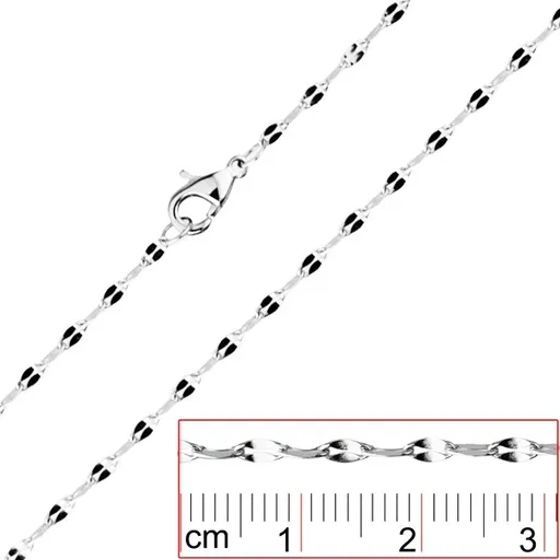 Řetízek z oceli - oválná očka se zploštělým středem