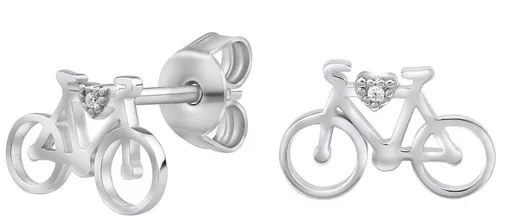 Silvego Stříbrné náušnice cyklistické kolo MW14247