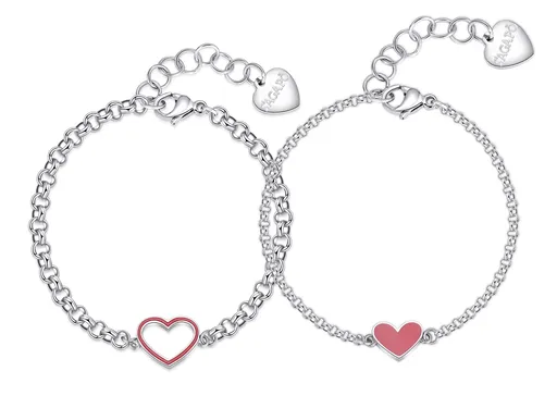S'Agapõ Set půvabných náramků z oceli Srdíčka Me + You SEY18