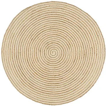 Ručně vyrobený koberec z juty spirálový design bílý 120 cm (133717)