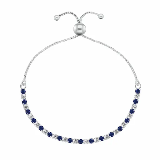 Brilio Silver Elegantní stříbrný náramek s čirými a modrými zirkony BRC169WB