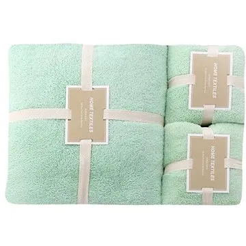 GOLDBABY dětské osušky sada zelená 2 ks 35×75, 1 ks 70×140 cm (0722777604716)