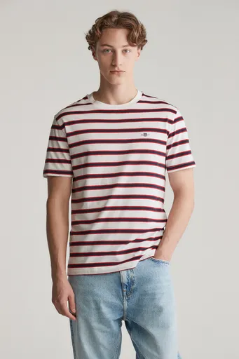 TRIČKO GANT STRIPED SS TSHIRT EGGSHELL