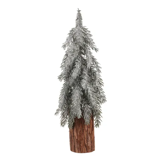 Vánoční dekorace Smrk na špalku, zasněžený, 44 cm, 44 cm