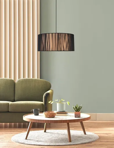 Černá dřevěná závěsná lampa 45cm Kioto Ledea