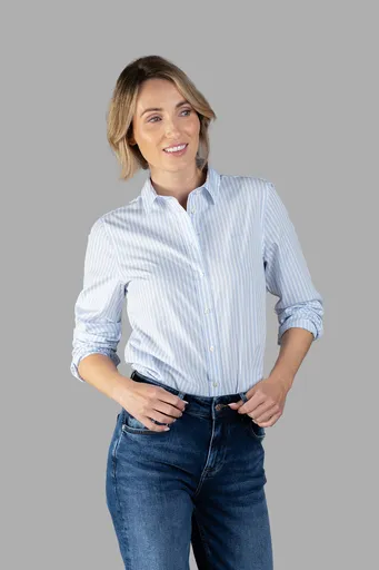 KOŠILE GANT REG POPLIN STRIPED SHIRT LIGHT BLUE