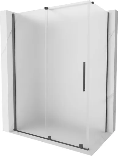 MEXEN/S Velar sprchový kout, posuvné dveře 140 x 80, dekor, grafit kartáčovaná 871-140-080-31-66