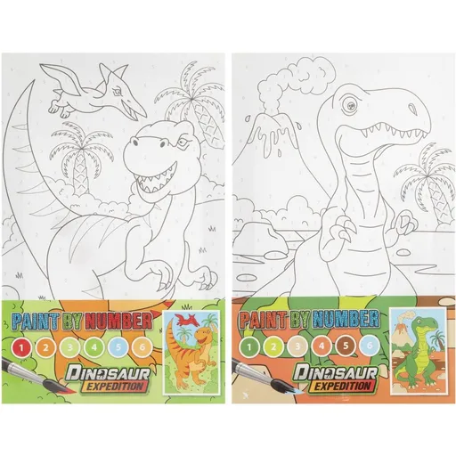 Malování podle čísel + vodovky Dinosaurus