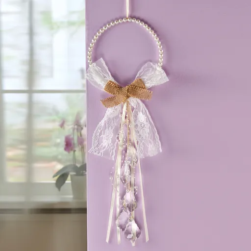 Krajková okenní dekorace Kapky