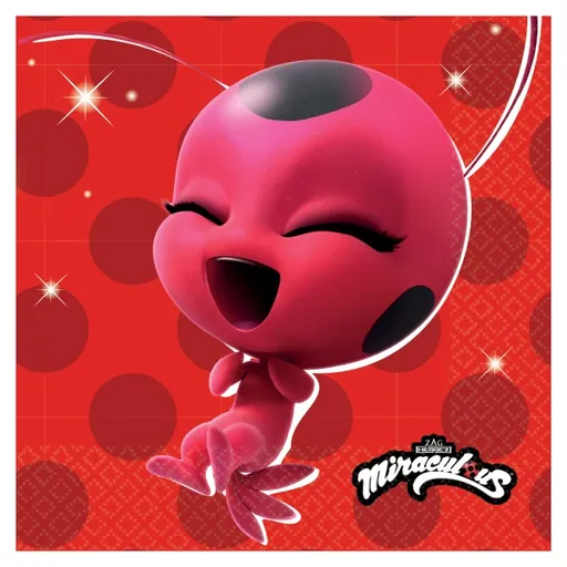 Amscan Papírové ubrousky - Miraculous 33 x 33 cm