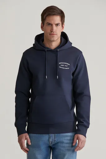 MIKINA GANT SMALL GRAPHIC SWEAT HOODIE EVENING BLUE