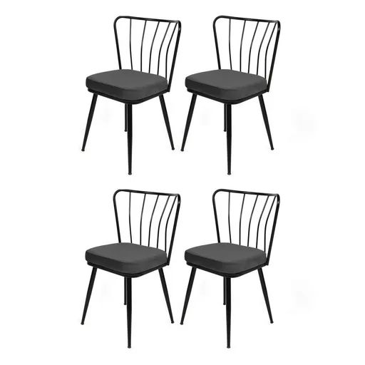 Sada jídelních židlí Yildiz Anthracite and Black, 4 ks, 4 ks