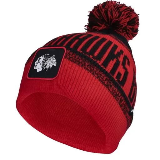 FANATICS CHICAGO BLACKHAWKS THRIVE CUFFED POM BEANIE Čepice, červená, velikost