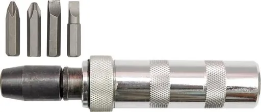 Šroubovák rázový + bity, 4 ks