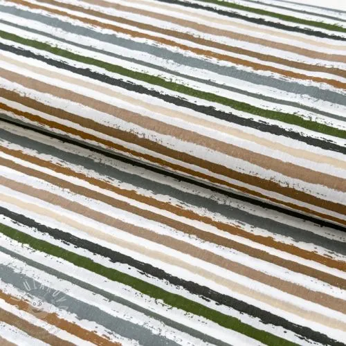 Bavlněná látka Small stripes Snoozy old green