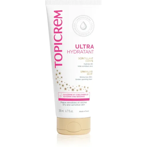 Topicrem UH BODY Ultra-Moisturizing Sparkling Body intenzivně hydratační tělové mléko se třpytkami 200 ml