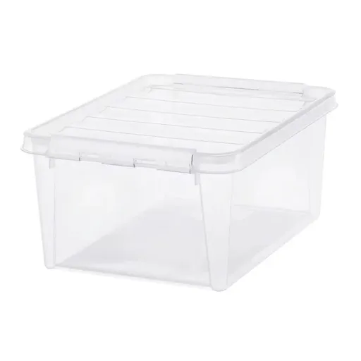 SmartStore Úložný box s bílými klipy Classic, 14 l, 14 l