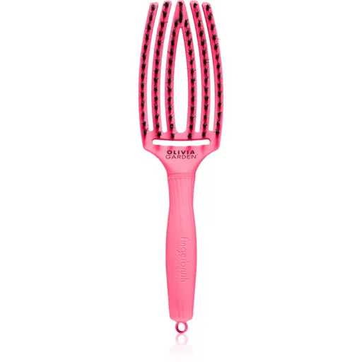 Olivia Garden Fingerbrush L´amour plochý kartáč na vlasy Hot Pink 1 ks
