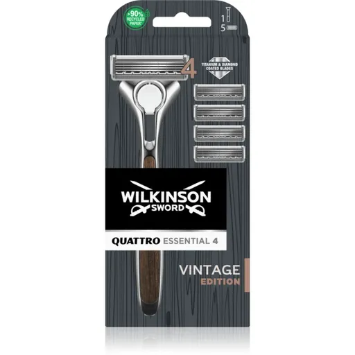 Wilkinson Sword Quattro Essentials 4 Vintage holicí strojek + náhradní břity 5 ks