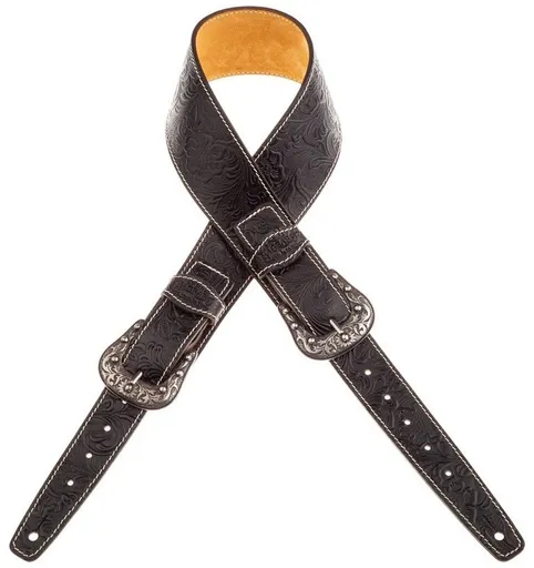 Magrabò Twin Buckle TS Embossed Flores Black 7 cm