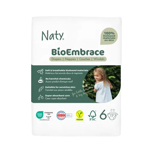 Naty BioEmbrace XL 16+ kg dětské plenky 17 ks