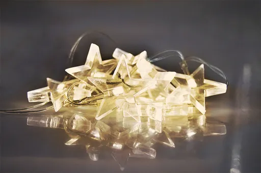 Solight LED vánoční řetěz, hvězdy, 1,5m, 10 LED, 2 x AA, žluté světlo 1V52-WW