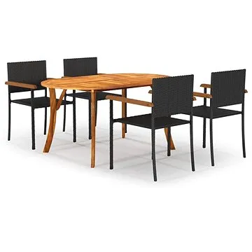 5dílný zahradní jídelní set černý, 3072015 (3072015)