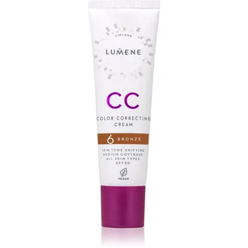 Lumene CC Color Correcting Cream CC krém pro jednotný tón pleti SPF 20 odstín 6 Bronze (Neutral) 30 ml