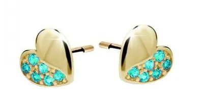 Cutie Jewellery Dětské náušnice ze žlutého zlata C2160-30-X-1 světle zelená