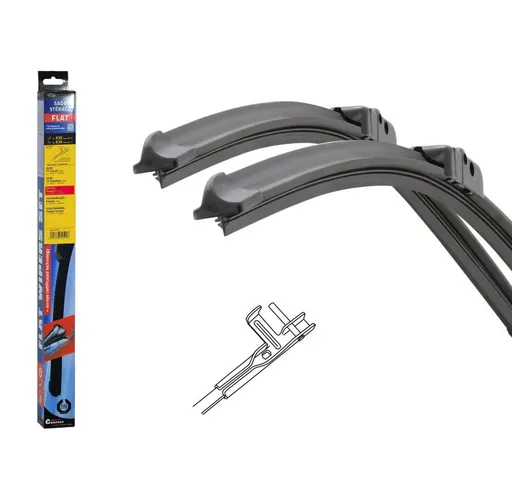 Compass Stěrače FLAT SET (PIN) 530 + 530 mm SUP I