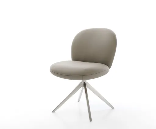 Otočná židle Nube-Flex bláto z pravé kůže Křížový rám široký