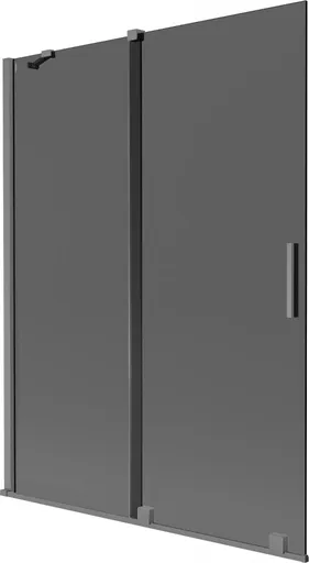 MEXEN/S Velar dvoukřídlá posuvná vanová zástěna 130 x 150, grafit, grafit metal 896-130-000-41-95
