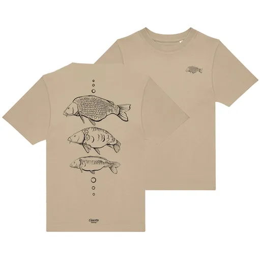 Giants fishing Tričko dětské béžové Tři kapři - vel. 7-8 Let,Giants fishing Tričko dětské béžové Tři kapři - vel. 7-8 Let