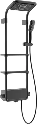 MEXEN Dazz nástěnný sprchový set s dešťovou sprchou a baterií, černá 78107-70