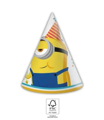 Procos Kvalitní kompostovatelné Party kloboučky Mimoni  6 ks