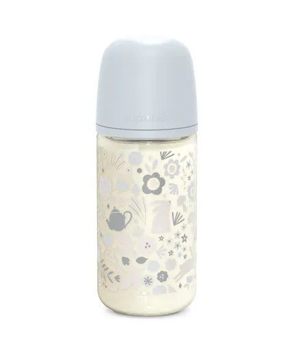 Suavinex Wonderland Skleněná láhev fyziologická SX PRO průtok M 3m+ 240 ml 1 ks liberty modrá