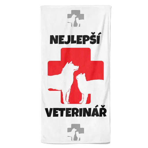 Osuška Nejlepší veterinář – kříž (Velikost osušky: 100x170cm)