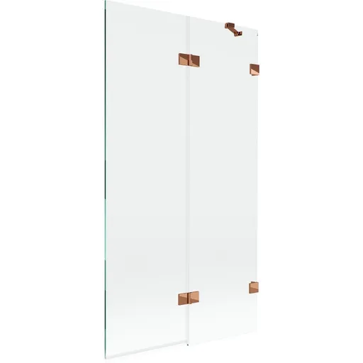 MEXEN/S Lunar vanová zástěna 2-křídlová pravá 100 x 150, transparent, růžové zlato 897-100-100-60-00-P