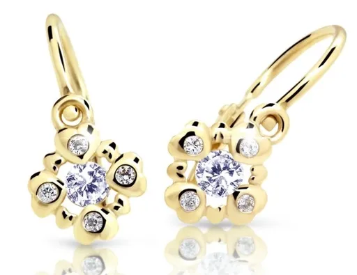 Cutie Diamonds Blyštivé dětské náušnice ze žlutého zlata s diamanty C2253-10-10-X-1-D