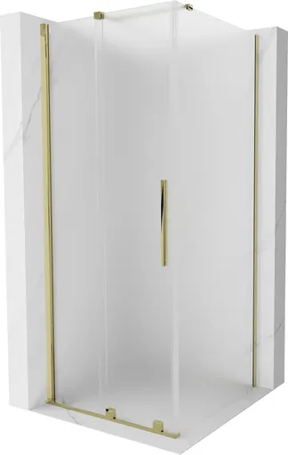 MEXEN/S Velar sprchový kout, posuvné dveře 100 x 100, dekor, zlato 871-100-100-31-50