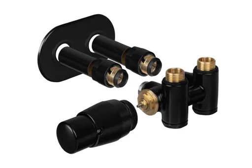 HOPA THERMCOMB-SET, středový ventil (Z4K) s připojením pro elektrickou tyč Barva Černá , Varianta Levá RDTHERMCOMSETLB