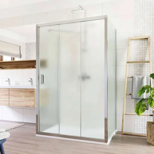 Mereo Sprchový kout, Lima, obdélník do prostoru U, trojdílné, zasun., 80x80x80cm, chrom ALU, sklo Point CK88612K