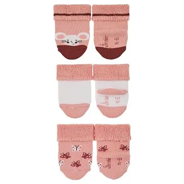 Sterntaler kojenecké, 3 páry, froté, manžetka, růžové, myška, motýlci 8302223 (HRAjkob1120nad)