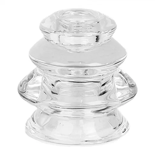 Transparentní skleněný svícen na úzkou svíčku - Ø 8*7 cm Clayre & Eef